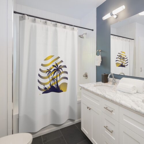 Tropical Wake Up Shower Curtain Tranquil showers to start the day