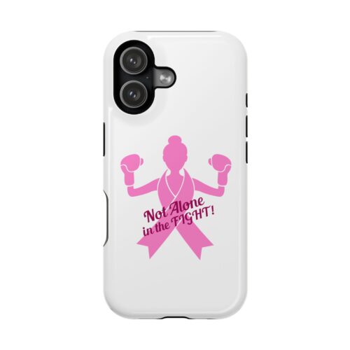 Phone Case — Pink Ribbon 'Not Alone in the Fight' Cancer Awarenes-fits iphones